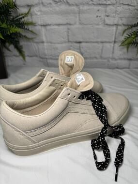 Vans Old Skool Suede Sneakers Women's 9.5 Men's 8 Cream Rope Laces New